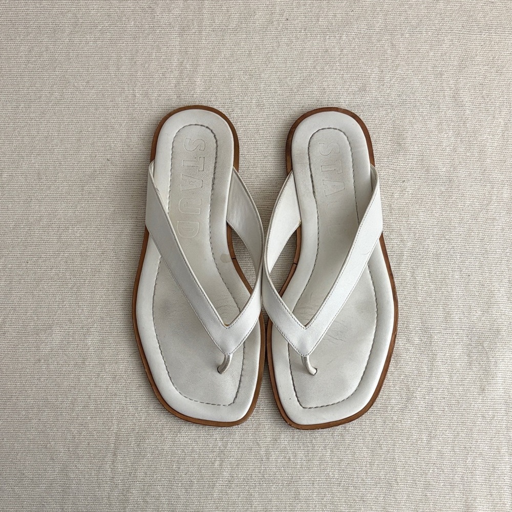 STAUD Leather Flip Flop Thong Sandal